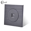 Coswall Aluminum Metal Panel CAT6 RJ45 Internet Connector Computer Data Outlet Wall Socket Black / Silver Grey R12 Series ► Photo 3/5