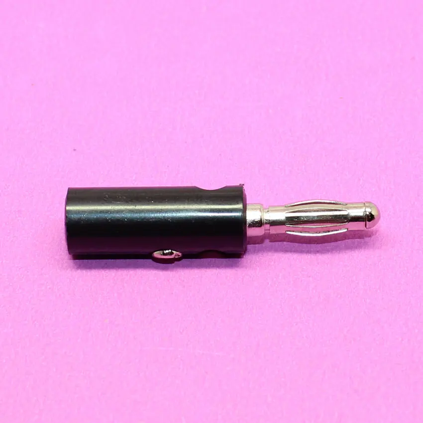 YuXi 1X High quality Iron Pin Black Banana Plug Speaker Screw Wire Cable Connector 4mm Hot |