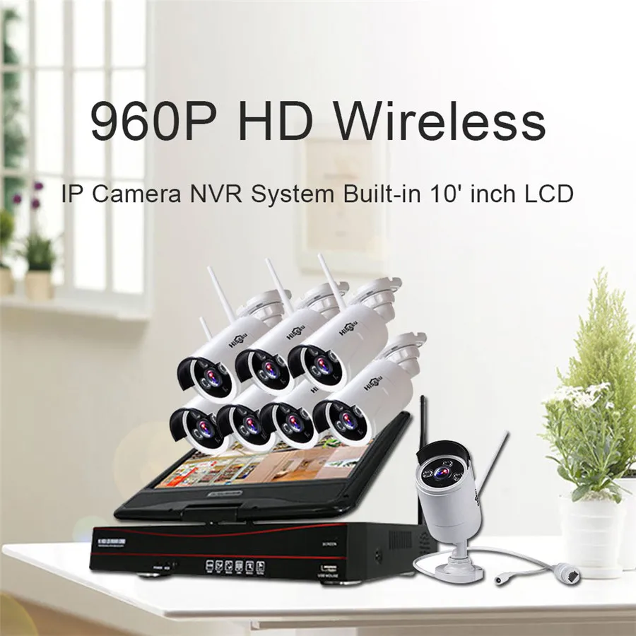 

Hiseeu 8CH HD 960P Wireless CCTV System Set CCTV Home Security System Kits Outdoor Night Vision IP Camera 10 Inch Displayer 48
