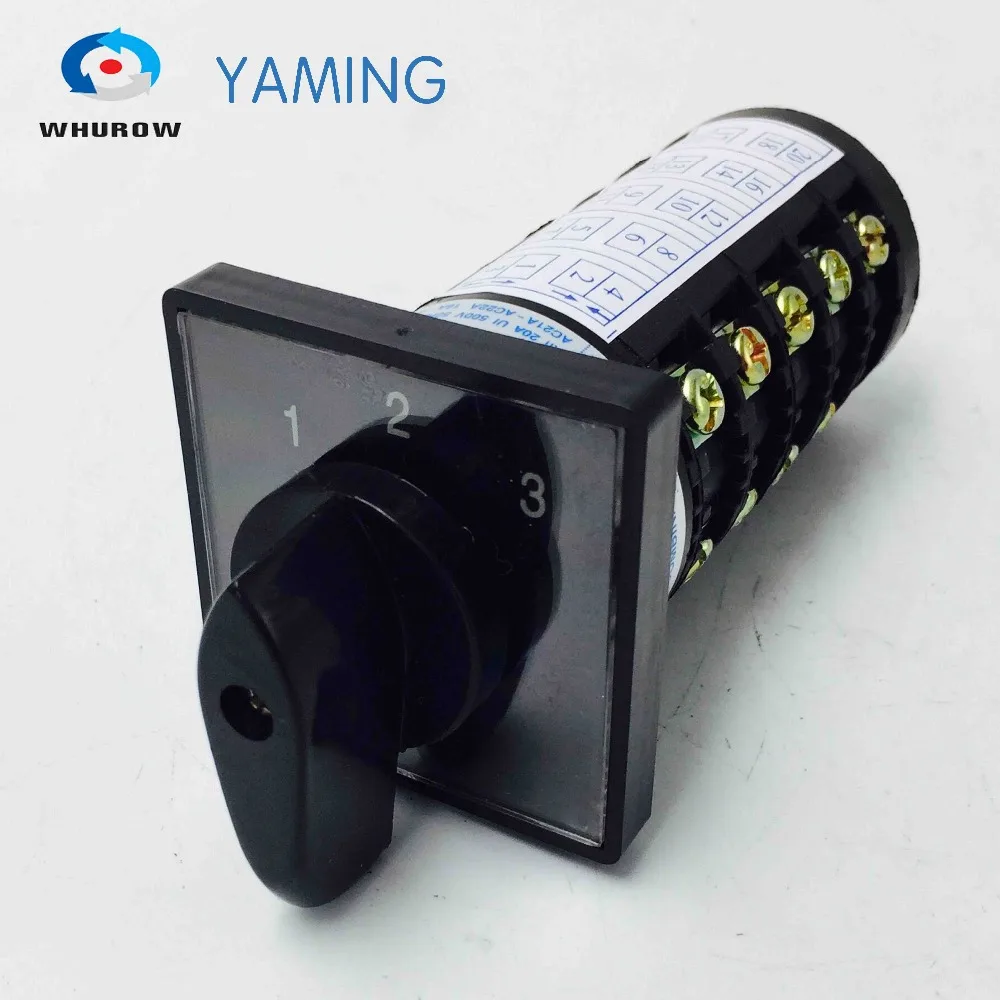 Yaming electric 3 позиционный 1 2 HZ5B 20/5 сменный поворотный кулачковый переключатель 20A 5