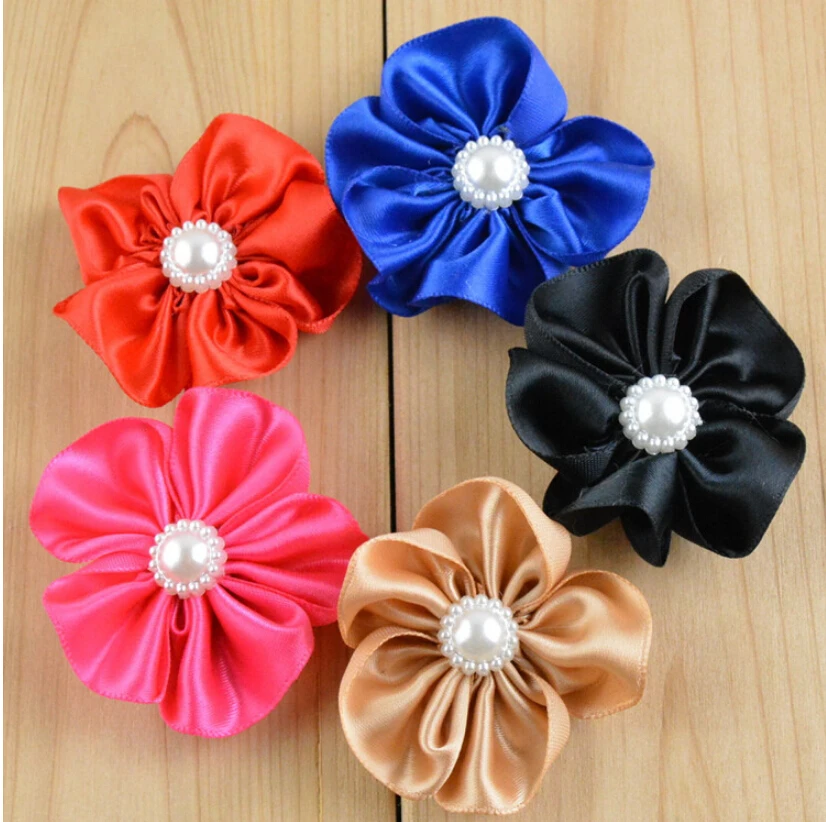 Атласная лента с лепестками и жемчугом 2 1 дюйма|satin ribbon flowers|ribbon flowersatin flowers |