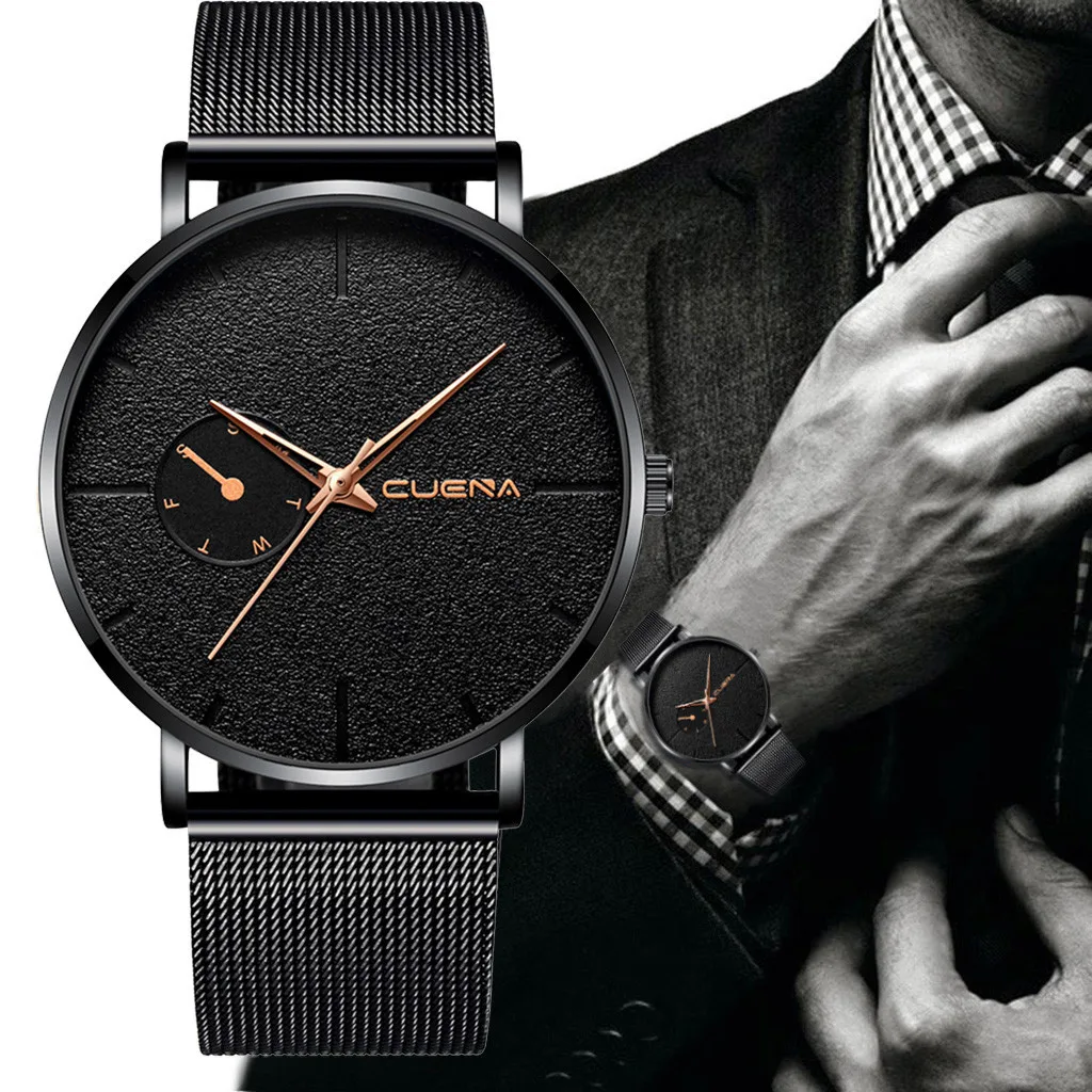 Fashion Stainless Steel Men Military Sport Date Quartz Wrist Watch