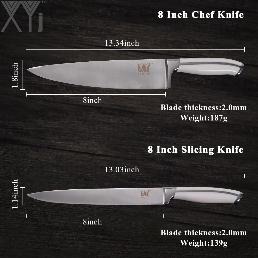 XYj немецкий стиль высокоуглеродистая Нержавеющая сталь кухонный нож для нарезки шеф-повара хлеба Santoku универсальный нож для очистки овощей для приготовления пищи идеальный инструмент