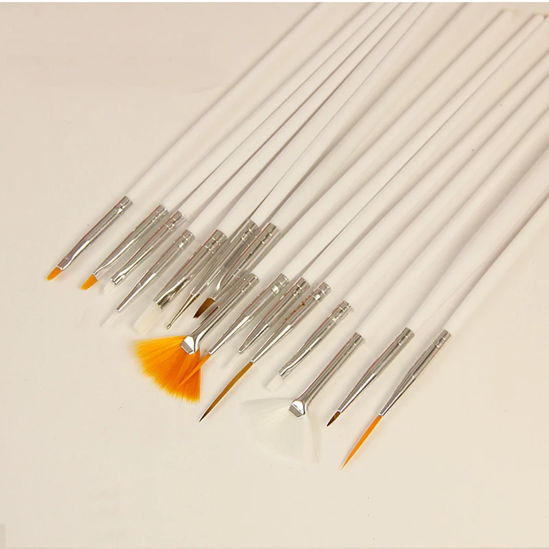 

acrylic brush 15 pcs professinal Nail Art Brushes Set Design Painting Pen, for natural/false and 3D Beauty
