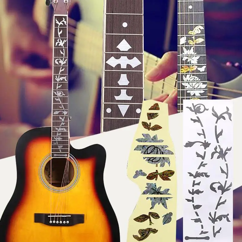 

1PC Hot Sale 3 Patterns Guitar Inlay Sticker Neck Fretboard Decals Fretboard Decals Musical Instruments Decor Guitar Stickers