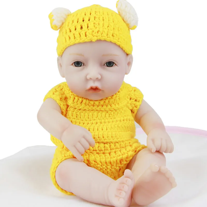 

11'' Mini Reborn Baby Model Doll Lovely Full Silicone Vinyl Fashion Dolls New Born Babies with Cloth Handmade Girl or Boy Gifts