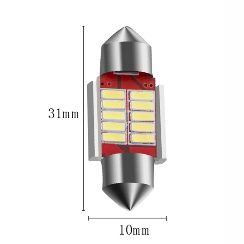 1 шт. 31 мм 36 мм 39 мм 41 мм C5W C10W CANBUS безотказный автомобильный фестонный SMD 4014 светодиодный автомобильный интерьерный купольный светильник лампа для чтения белый светильник - Испускаемый цвет: 31mm
