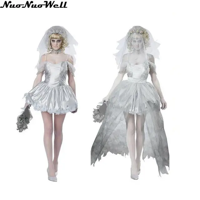women vampire zombie dress decadent ghost dead bride costumes halloween wedding scary costumes game uniforms role