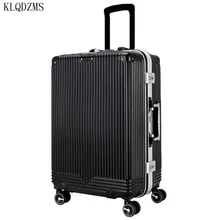 KLQDZMS 20/24 дюймов, роскошная Высококачественная алюминиевая рама багаж на ролликах Спиннер бизнес Дорожный чемодан-тележка Сумка на колесах