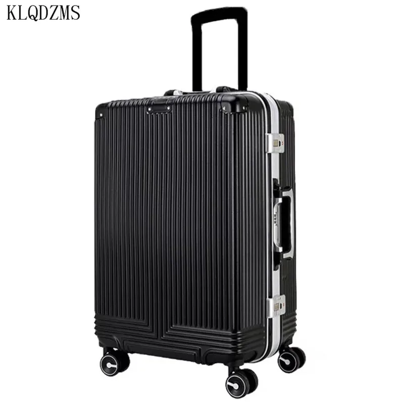 Роскошная Высококачественная алюминиевая рамка KLQDZMS 20/24 дюйма чемодан на