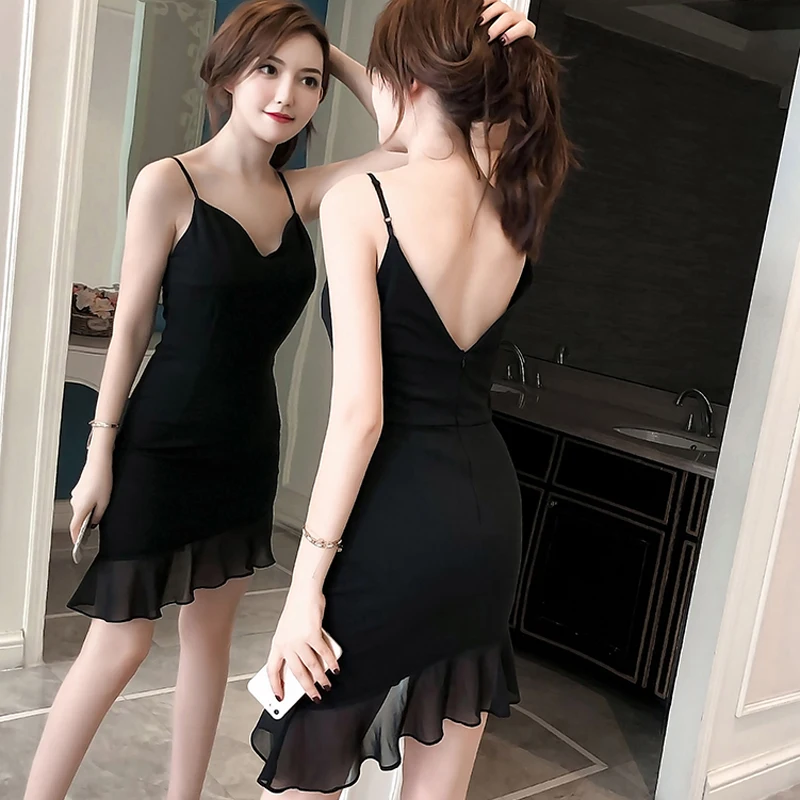 Dress Sling dress Temperament Slim Night field Sexy AI030-in Dresses ...