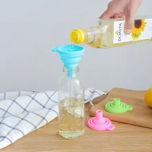 Мини кухонная вытяжка Мягкая силиконовая Складная воронка для бутылки для масла воды жидкий бункер складной телескопический Воронка кухонный инструмент
