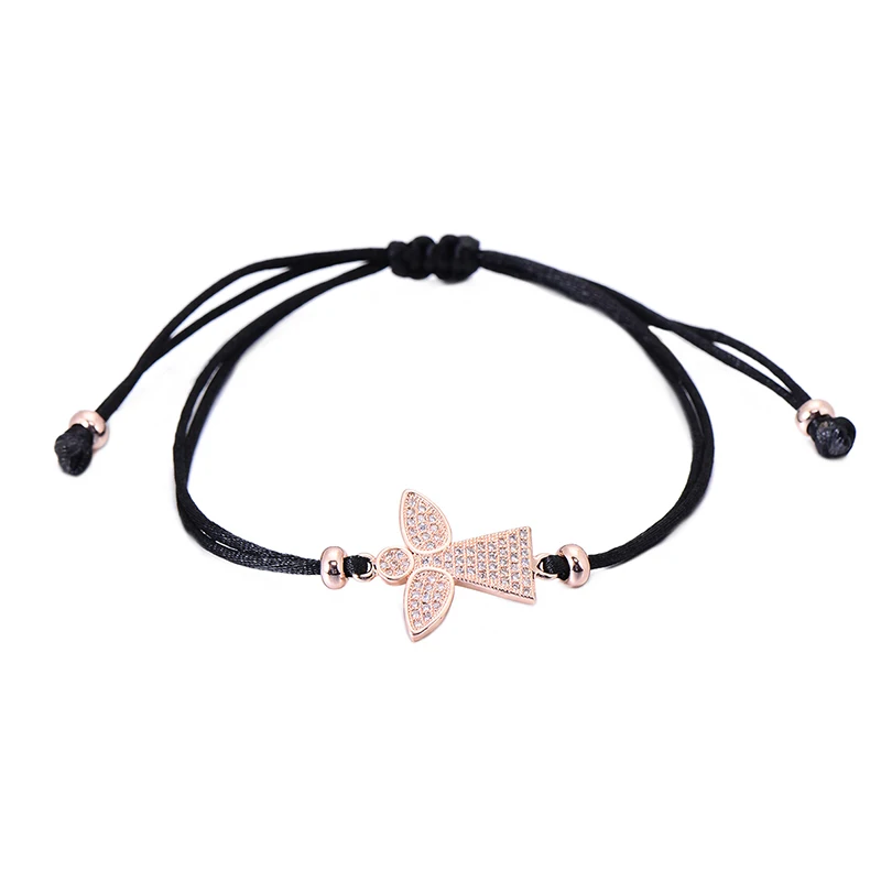 Pipitree браслеты с подвеской в виде ангела для женщин и девочек, красная веревка ручной работы с кристальными подвесками, подарок для рукоделия