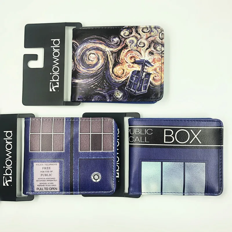 

New TV Doctor Who TARDIS Short Wallets Anime Card Holder Purse PU Leather Kids Gift for Boys and Girls