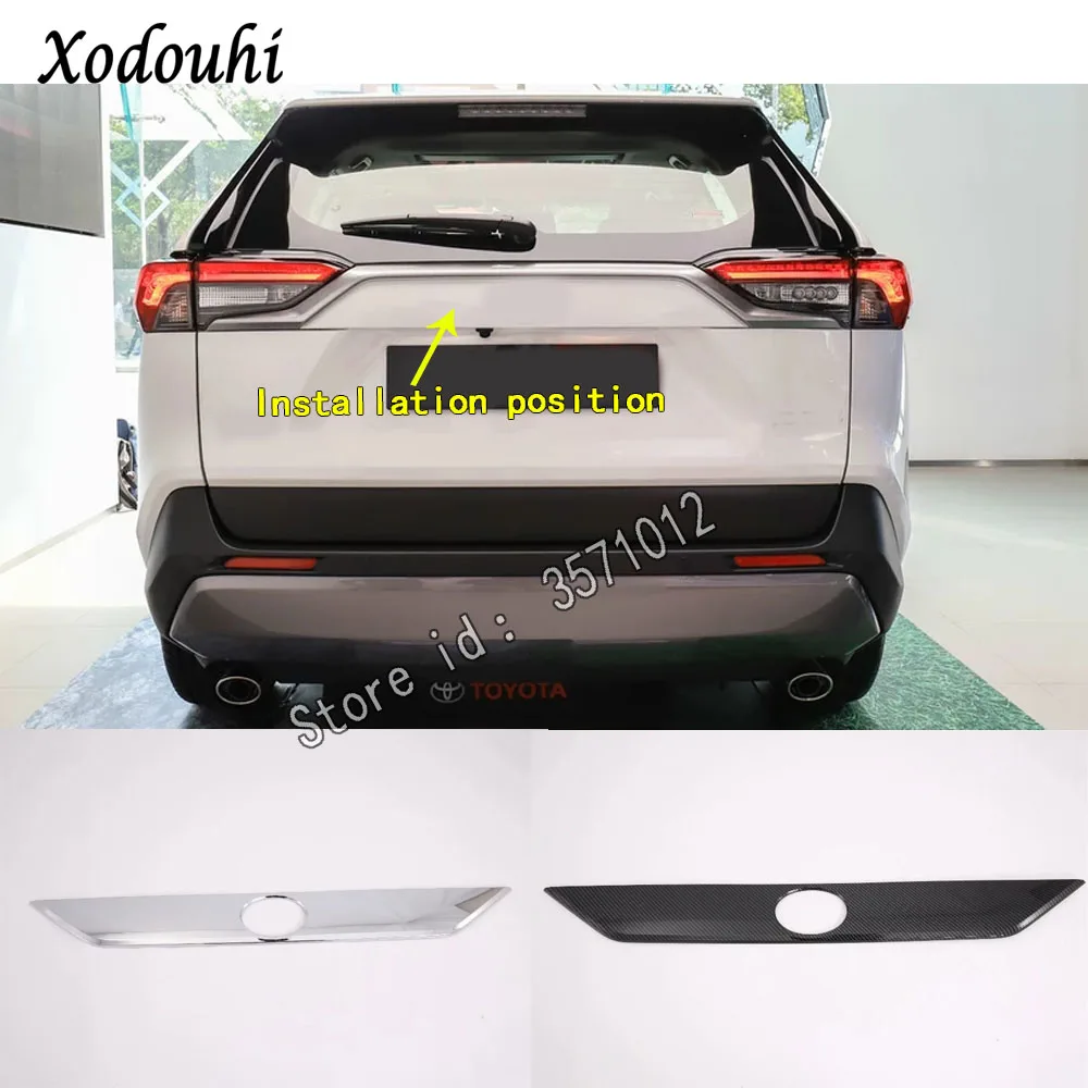 

For Toyota RAV4 2019 2020 car sticker styling back tail rear door tailgate frame plate trim lamp trunk hoods parts 1pcs