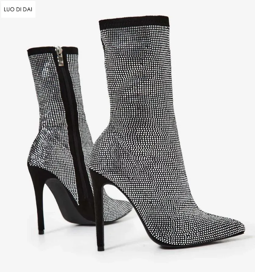 diamond bootie heels