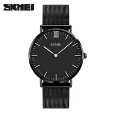 SKMEI Роскошные мужские часы ультра тонкие из нержавеющей стали
