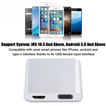 

Video Converter Adapter with USB/Micro USB To VGA HDMI Adapter Digital HDTV Dock for iPhone & Android Phone