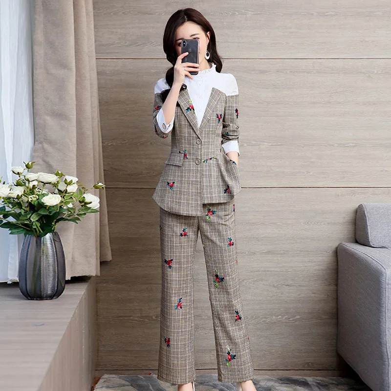 Femmes De 2 Costume Ensemble 1 La Réseau 2019 Pièces Ensembles Mince Tenue Taille Nouveau Coréenne Version Deux Tempérament Plus Tweed w16CUq