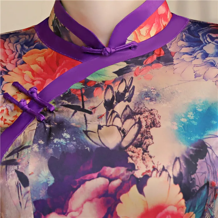 Зеленое элегантное китайское женское платье большого размера Qipao вечерние осенние вечерние платья для выпускного вечера традиционное мандаримн воротник Cheongsam сексуальное Vestidos