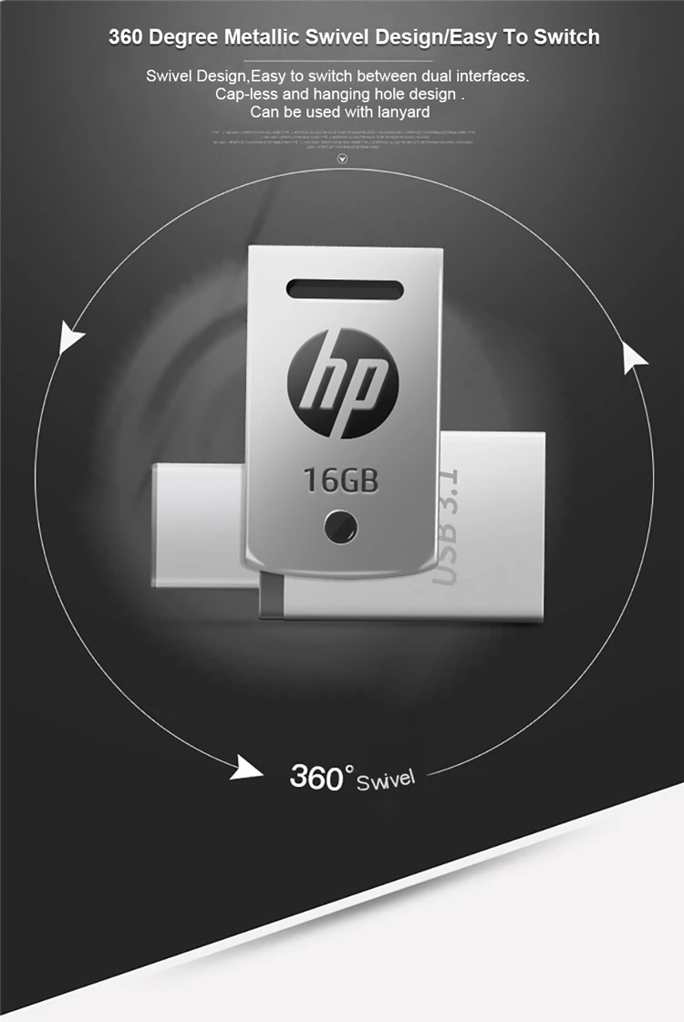 Hp OTG type-C USB 3,1 Металлическая USB Flash 16 ГБ 32 ГБ 64 ГБ для смартфонов/планшетов/ПК DJ Pendrive USB 3,0 Mini U Stick диск на ключ