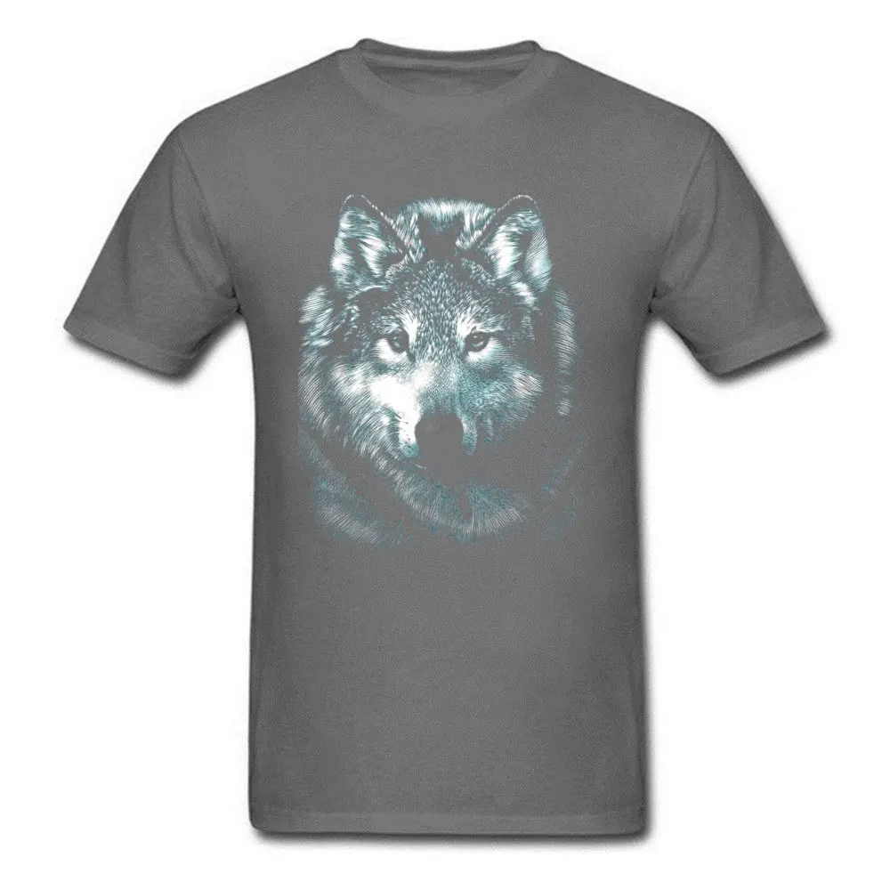 Wolf Face 12897 Short Sleeve Tops Shirts Round Neck 100% Cotton Fabric Men Top T-shirts Crazy Clothing Shirt Retro Wolf Face 12897 carbon