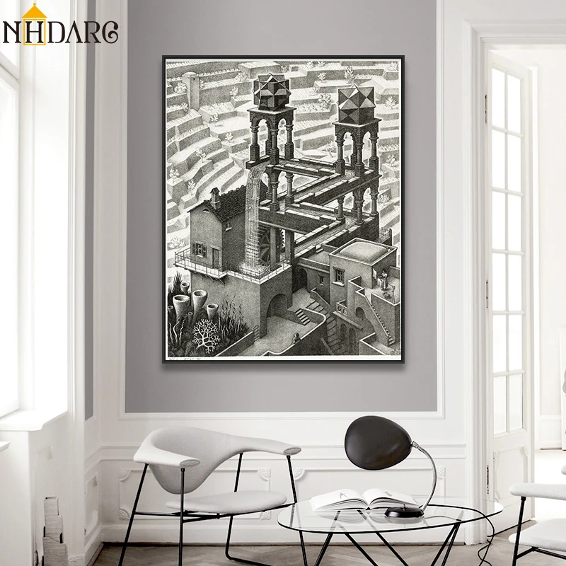Плакаты для рисования оптической иллюзии M C Escher настенные картины гостиной