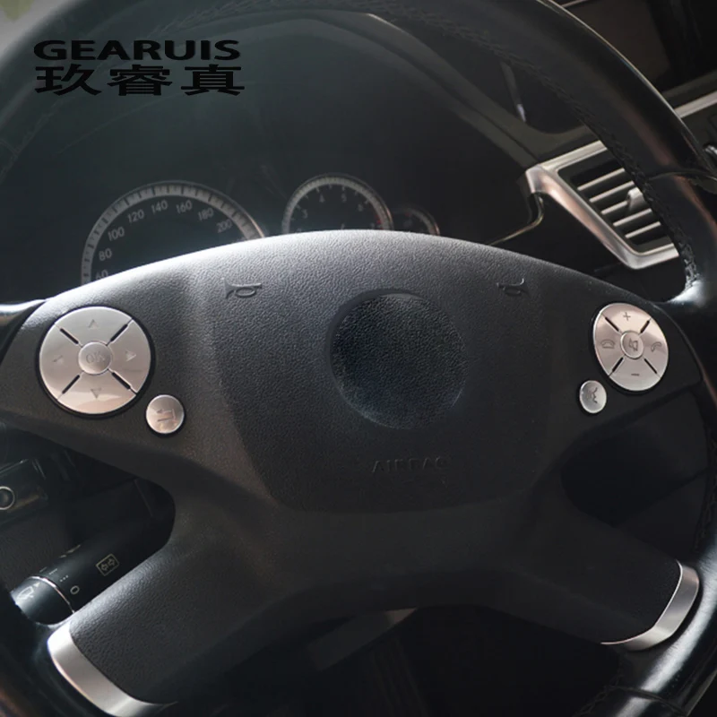 

Car Styling Steering Wheel Buttons Cover Stickers Trim For Mercedes Benz C E R S Class W204 W212 GLK X204 CLS GL SLK Accessories