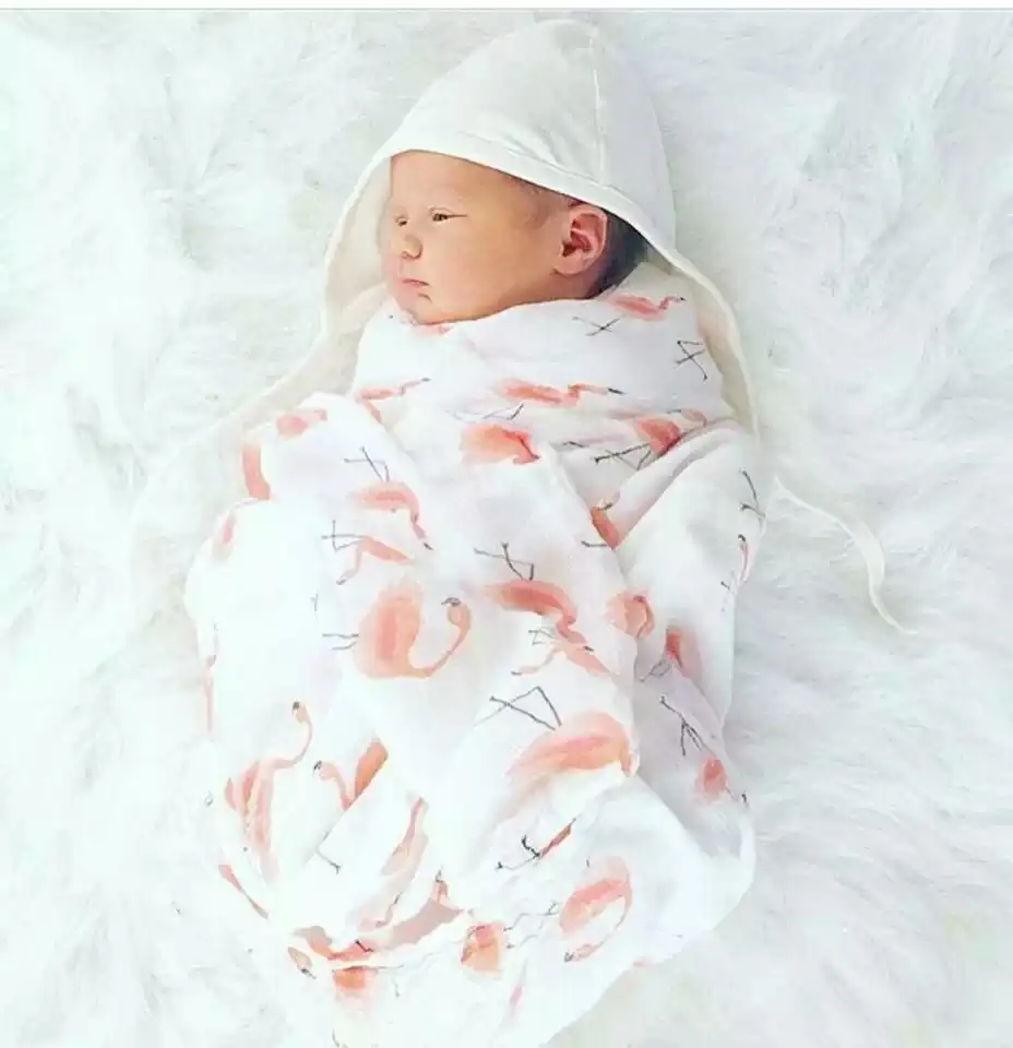 flamingo muslin blanket