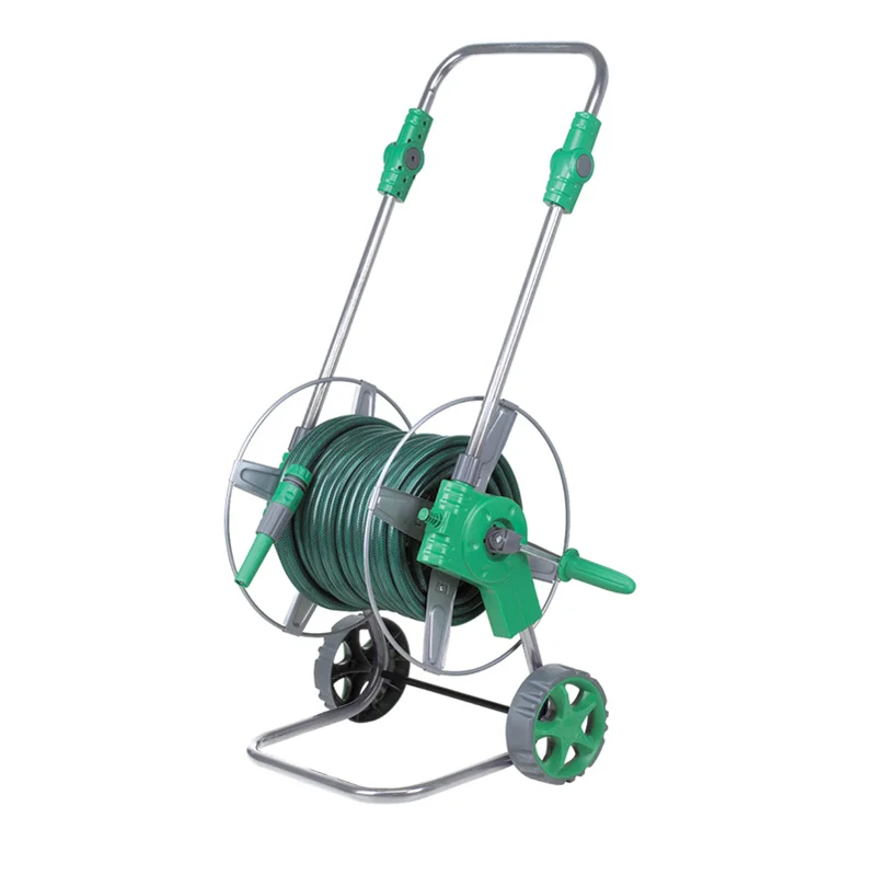 

Metal Anti-rust Hand Push Water Pipe Frame 30m Hose Reels Water Gun Set 1/2 Inch High Pressure Flower Wash Car