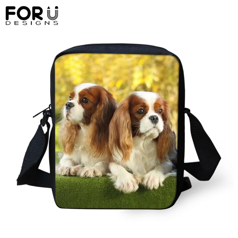 

FORUDESIGNS Cute Spaniel Dog Crossbody Bag Women Men Travel Messenger Bags Custom Your Image Shoulder Satchels Dropshipping 2019