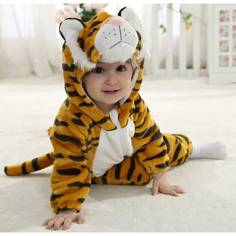 Cartoon Animals Tiger Soft Warm Jumpsuit Pajamas Baby Girls Kids Boys Night Sleepwear Pajamas Cartoon Animals Tiger Soft Warm Jumpsuit Pajamas Baby Girls Kids Boys Night Sleepwear Pajamas