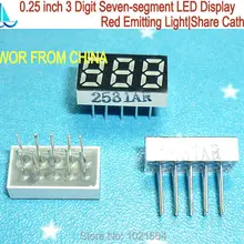 10 шт./лот) светодиодный дисплей 0,25 дюйма 10 контактов 3 цифры 7 сегментный красный светодиодный дисплей общий катод цифровой дисплей 2531AR