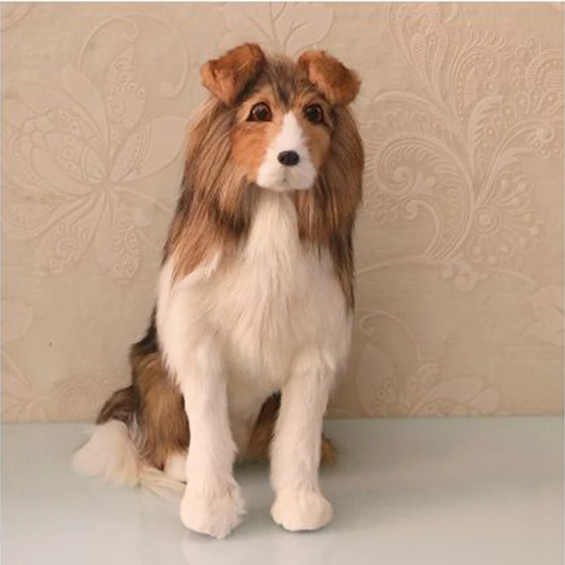 Dorimytrader lifelike animal wolf dog plush toy simulation animals Sheepdog Golden retriever dog Home Decoration Photography props DY80008 (3)