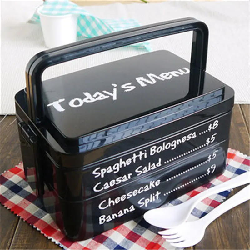 Fashion Three Layer Rectangle Container Eco Friendly Lunchbox Bento Container For Food Dinnerware Sets Promotion Use