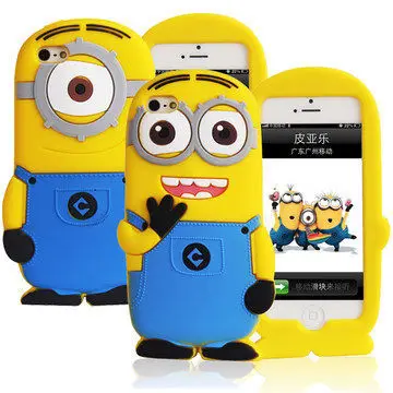 Fashion Protect Cute Cartoon Silicon Rubber Despicable Me Yellow Minion Case Cover Skin For Apple Ipod Touch 5 Touch5 Itouch 5 Silicone Case Psp Case Cover For Apple Iphonesilicone Case For Blackberry Curve