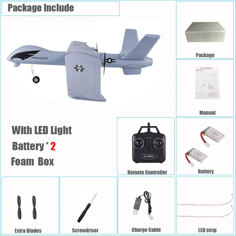 2,4 г EPP Мини RC планер из пеноматериала Встроенный гироскоп ветростойкость Электрический планер самолет метание размах крыльев 20 минут 66 см большое крыло - Цвет: 2 battery foam box