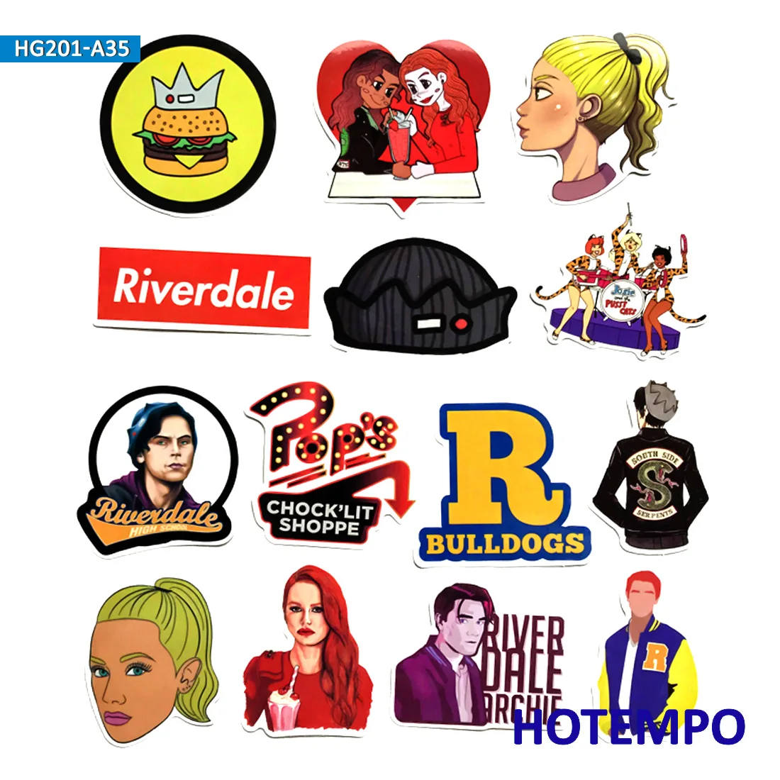 35 قطعة Riverdale تلفزيوني المشجعين ملصقات ل DIY للهاتف المحمول والحاسوب المحمول الأمتعة الغيتار على الجليد دراجة PVC للماء ملصقات مصورة