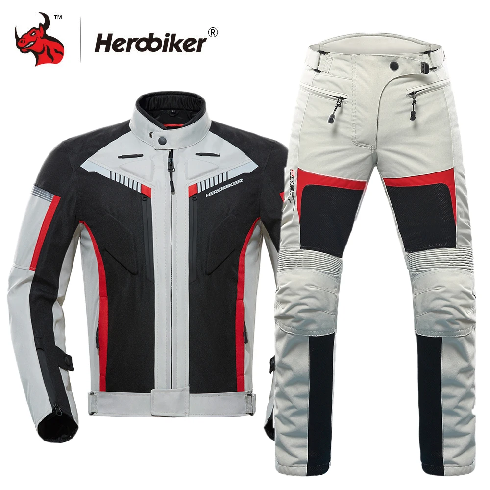 

HEROBIKER Motorcycle Jacket Protective Gear Men Waterproof Moto Jacket Motorbike Clothing Set Motocross Jacket Black