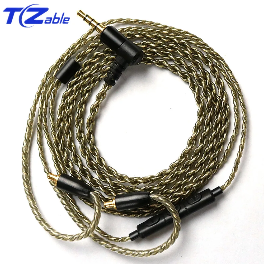 With Microphone 3 5mm Hifi Headphone Cable For MMCX se215 se315 se425 se535 se846 DIY Headset Cable Earphone Maintenance Wire