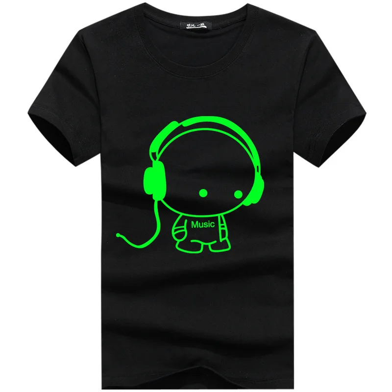 

Summer New Pattern Noctilucent Dress Pure T Pity Fluorescence Wear Short Sleeve Rendering Unlined Headset Boy Male Suit-dress