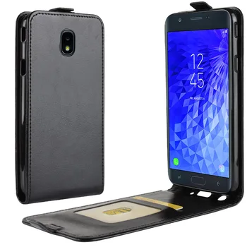 

Brand gligle up and down open leather cover case for Samsung J3/J4/J7/J7 Prime 2/J8 (2018) case protective shell