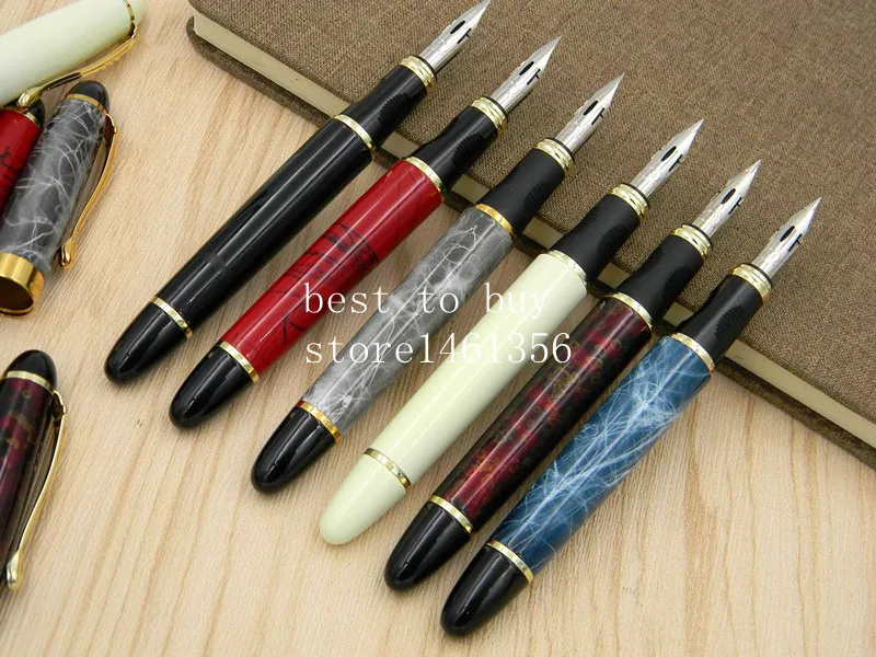 JINHAO X450 г перо цвета слоновой кости белый красный синий круглый корпус английский погружение в воду каллиграфия медная перьевая ручка