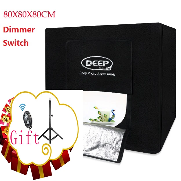 

80cm Photo Tent Tabletop shooting LED softbox Tent LED Studio Box Portable Mini Photo Studio Vedio Lighting Tent Diammer Switch