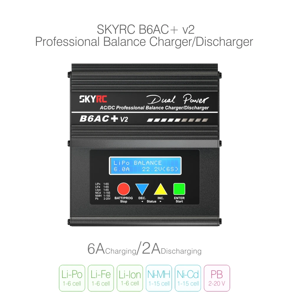 

SkyRC 1-6S B6AC + V2 профессиональное балансирующее зарядное устройство/Dis зарядное устройство 50 Вт 6A Поддержка Wi-Fi для радиоуправляемого самолета мультикоптера