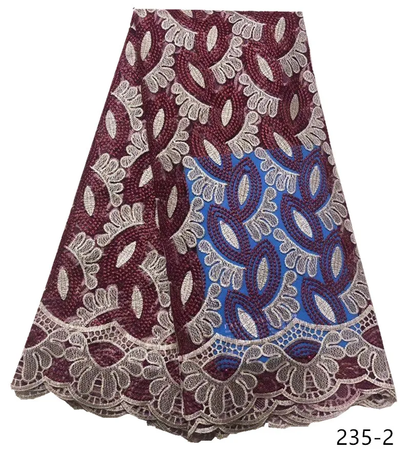 

African Lace Fabric 2019 High Quality Nigerian Lace Fabrics With Beads Embroidery French Tulle Lace Fabric Free shipping 235