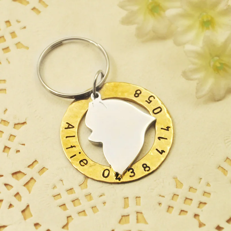 

Personalized Pomeranian Dog Tag, Hand Stamped Dog Tag, Customized Name & Phone number, Pet Jewelry, Your Dog ID tag