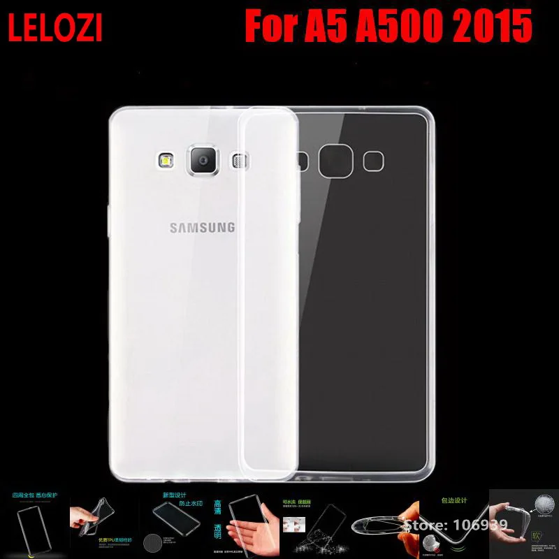 Lelozi мягкий прозрачный ТПУ ясно силиконовый Fundas Etui чехол для Samsung Galaxy a5 a500 2015 A500F 5 А