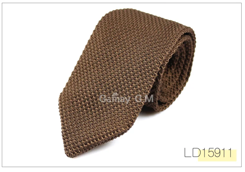 New Fashion Sharp Men's Tie Knitted Ties Mens Casual Striped Knit Necktie for Wedding Slim Skinny Woven Cravate Narrow Neckties - Цвет: LD15911