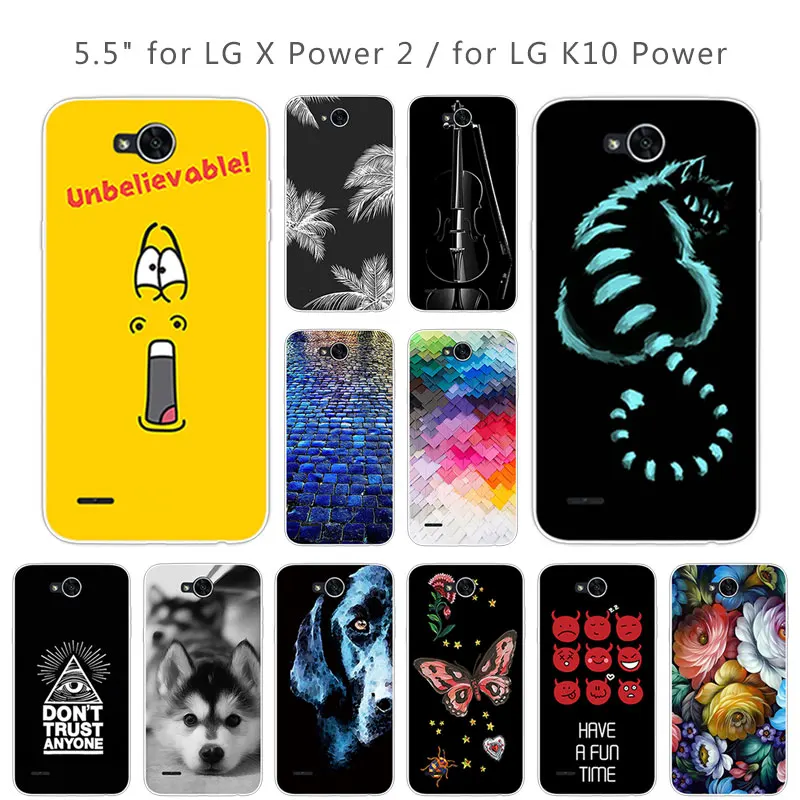 For LG X power 2 / K10 Power 5.5&quot Soft Silicone Transparent TPU power2 Phone Cases Protective Brick Road Back Cover |